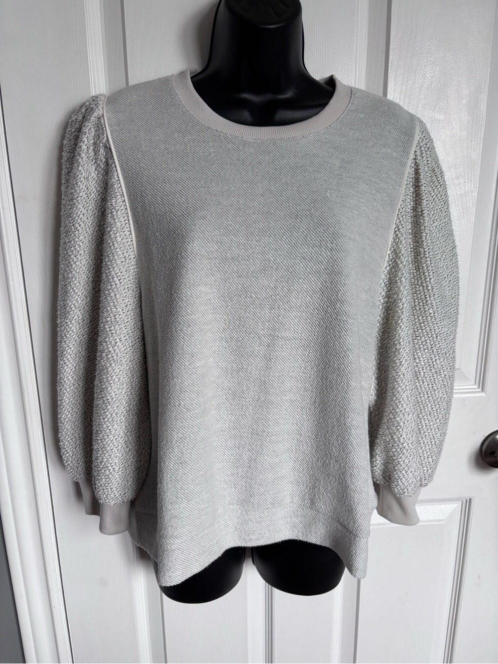 Splendid Evelyn Terry Puff Sleeve Sweatshirt - Size XL - EUC